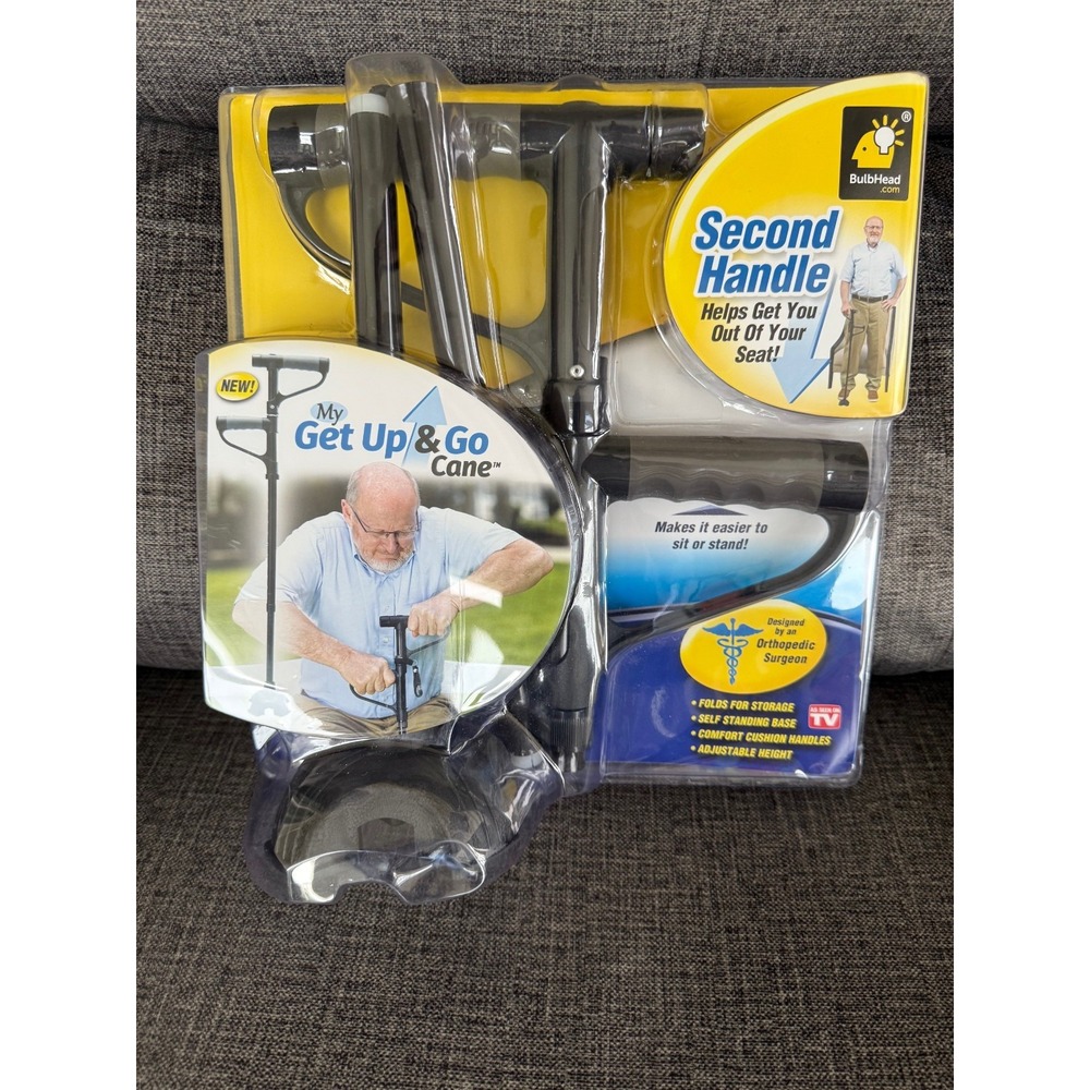 Get Up & Go Cane, Adjustable, Folds and Self Standing, New